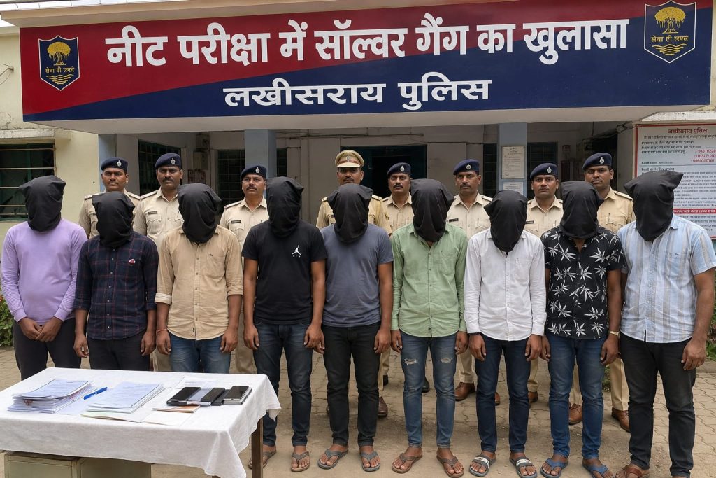 लखीसराय पुलिस ने सॉल्वर गैंग का किया खुलासा, मेडिकल और नर्सिंग छात्रों समेत 9 फर्जी परीक्षार्थी गिरफ्तार