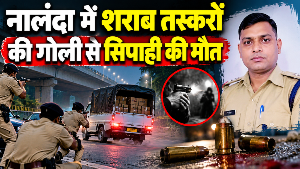 बिहार में शराब तस्करों का दुस्साहस: नालंदा में शराब तस्करों की गोली से सिपाही की मौत, पुलिस टीम पर ताबड़तोड़ फायरिंग